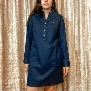 J. Jill Dark Blue Long Sleeve Mini Dress NWT
